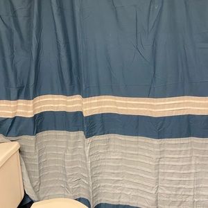 Shower curtain with curtain hooks